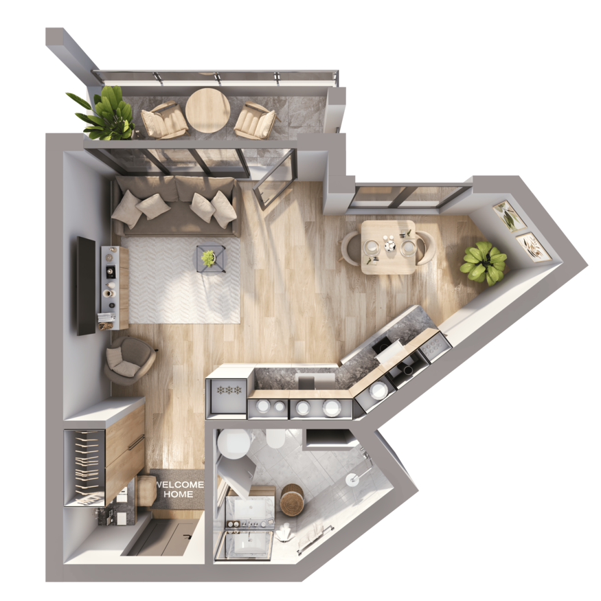 Планировка студии S27